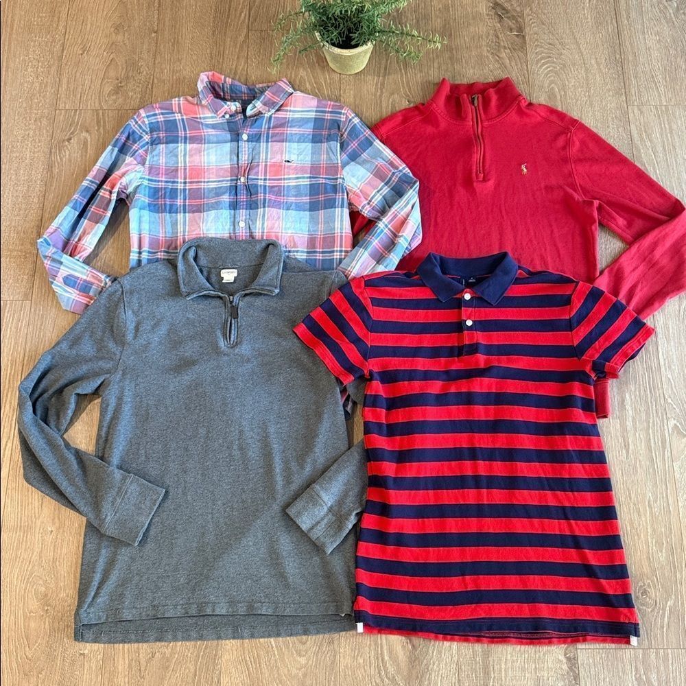 ((4 PIECE)) PREMIUM BUNDLE BOYS SZ 18 POLO RL VINEYARD VINES CREWCUTS JANIE&JACK